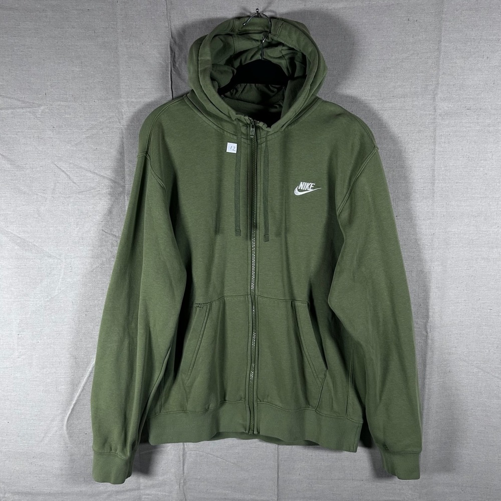 Nike Sportswear Club Fleece Full Zip Hoodie‎ Green Mens Medium BV2645-326
